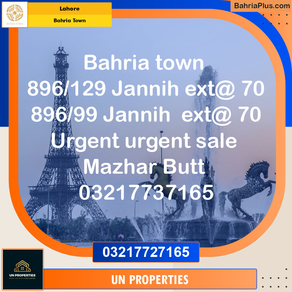 Residential Plot for Sale in Bahria Town, Lahore - (BP-120900)