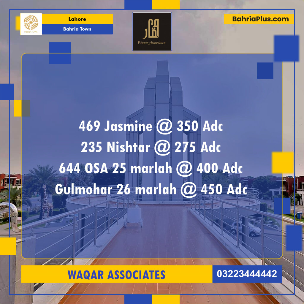 Residential Plot for Sale in Sector C - Jasmine Block -  Bahria Town, Lahore - (BP-120986)