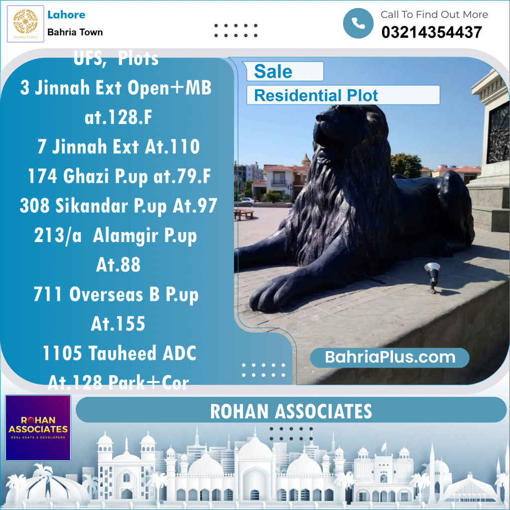Residential Plot for Sale in Bahria Town, Lahore - (BP-121000)