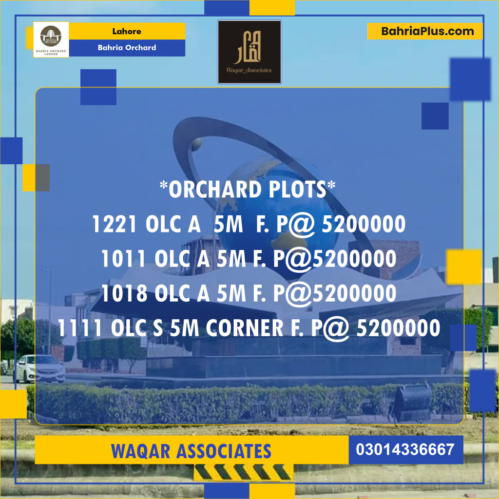 Residential Plot for Sale in Bahria Orchard, Lahore - (BP-121007)