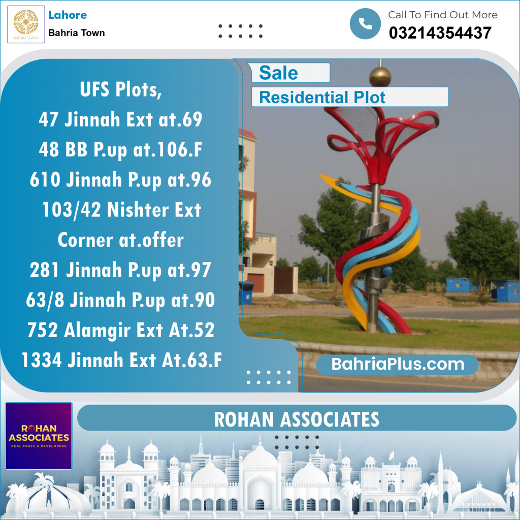 Residential Plot for Sale in Bahria Town, Lahore - (BP-121008)