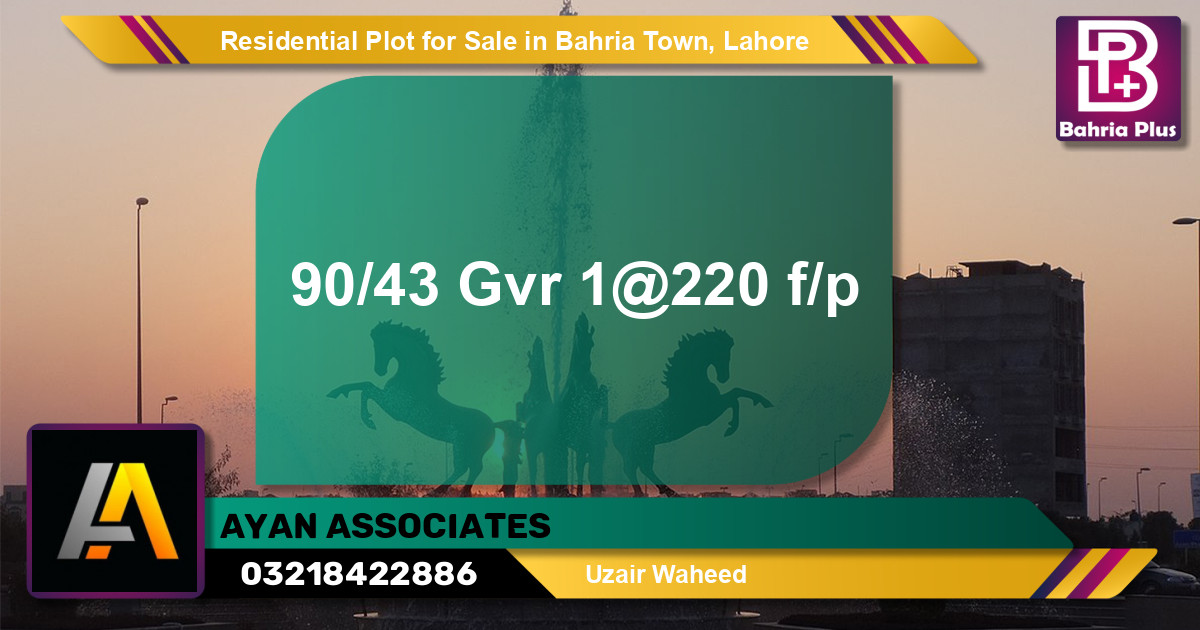 Residential Plot for Sale in Golf Phase 1 -  Bahria Town, Lahore - (BP-121058)