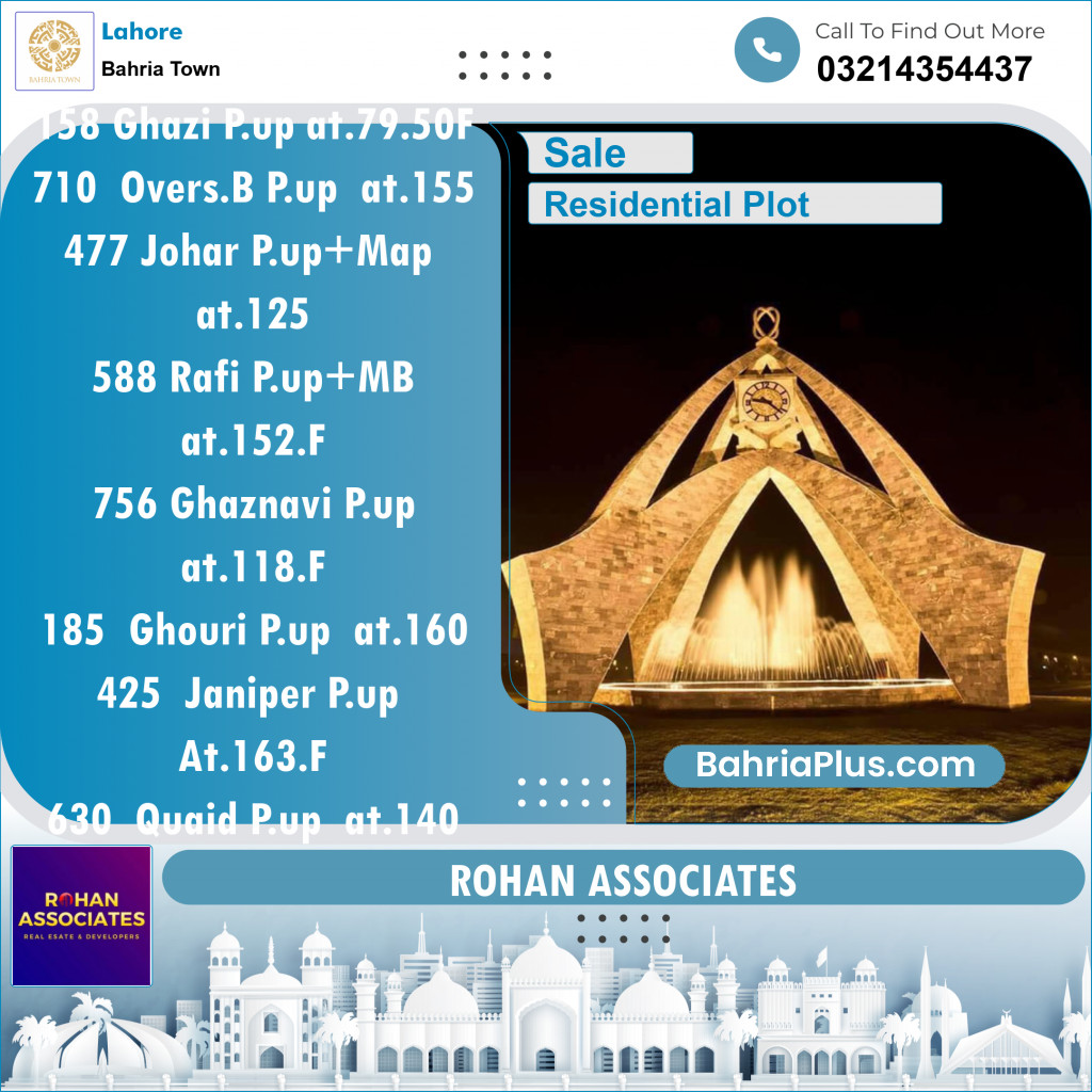 Residential Plot for Sale in Sector F - Ghazi Block -  Bahria Town, Lahore - (BP-121095)