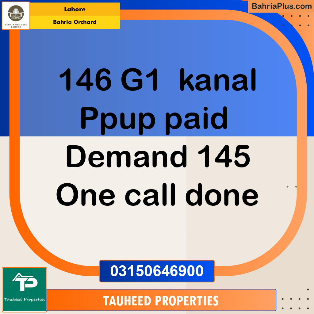 Residential Plot for Sale in Phase 4 - G1 Block -  Bahria Orchard, Lahore - (BP-121150)