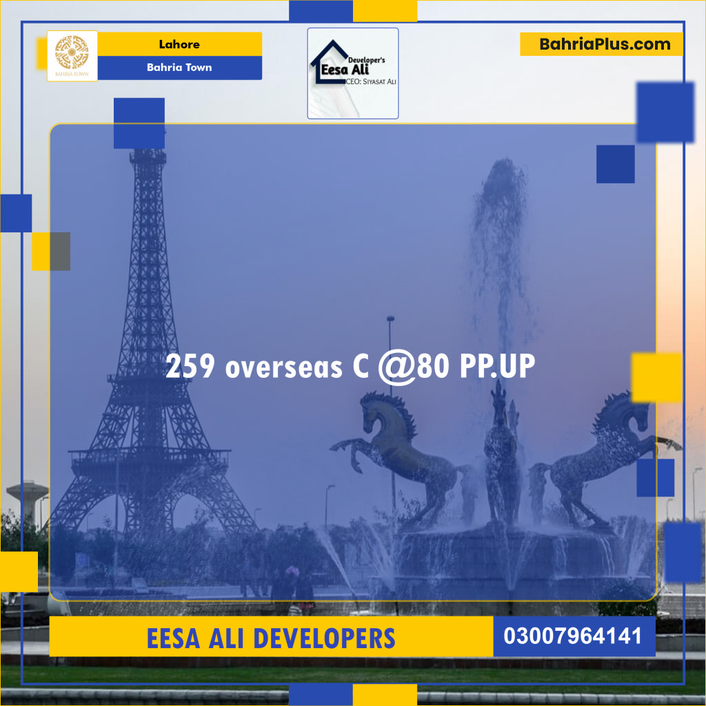 Residential Plot for Sale in Overseas C -  Bahria Town, Lahore - (BP-121210)