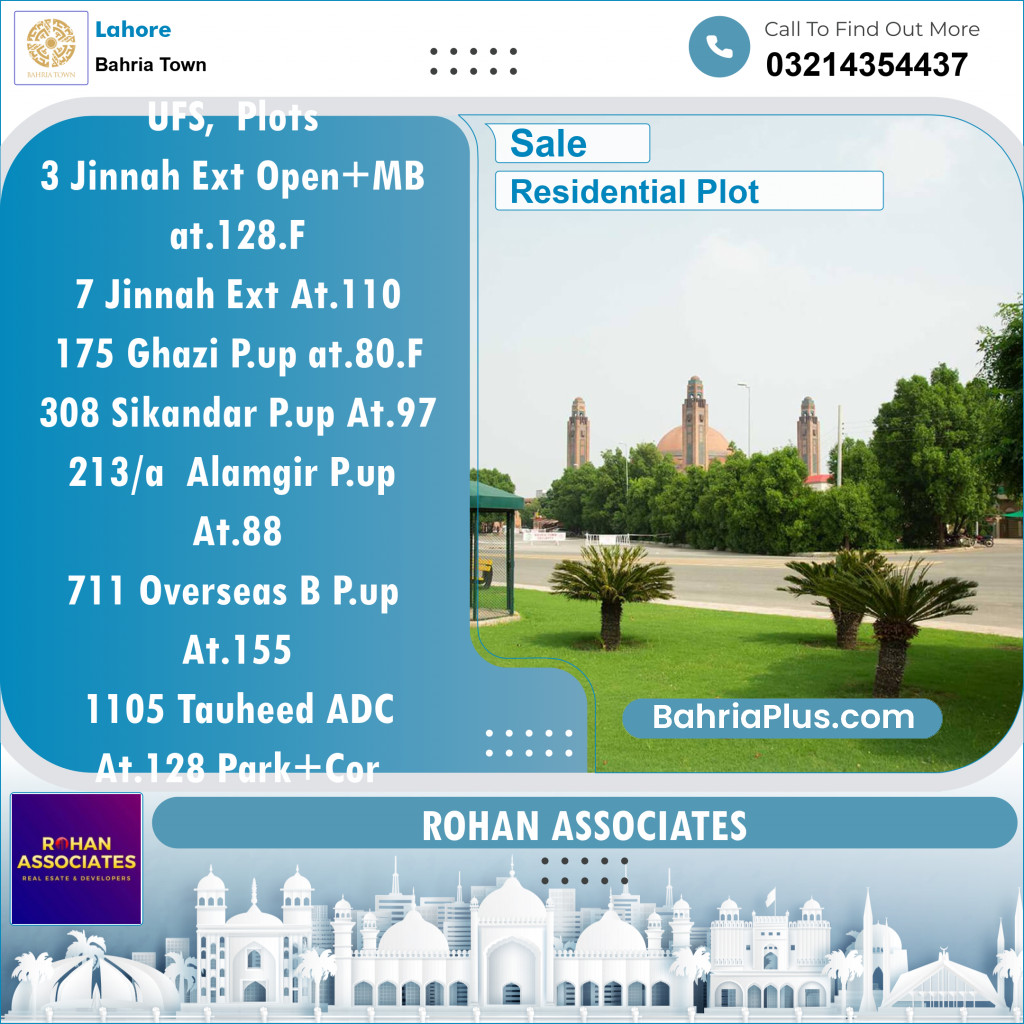 Residential Plot for Sale in Sector E - Jinnah Ext. Block -  Bahria Town, Lahore - (BP-121309)