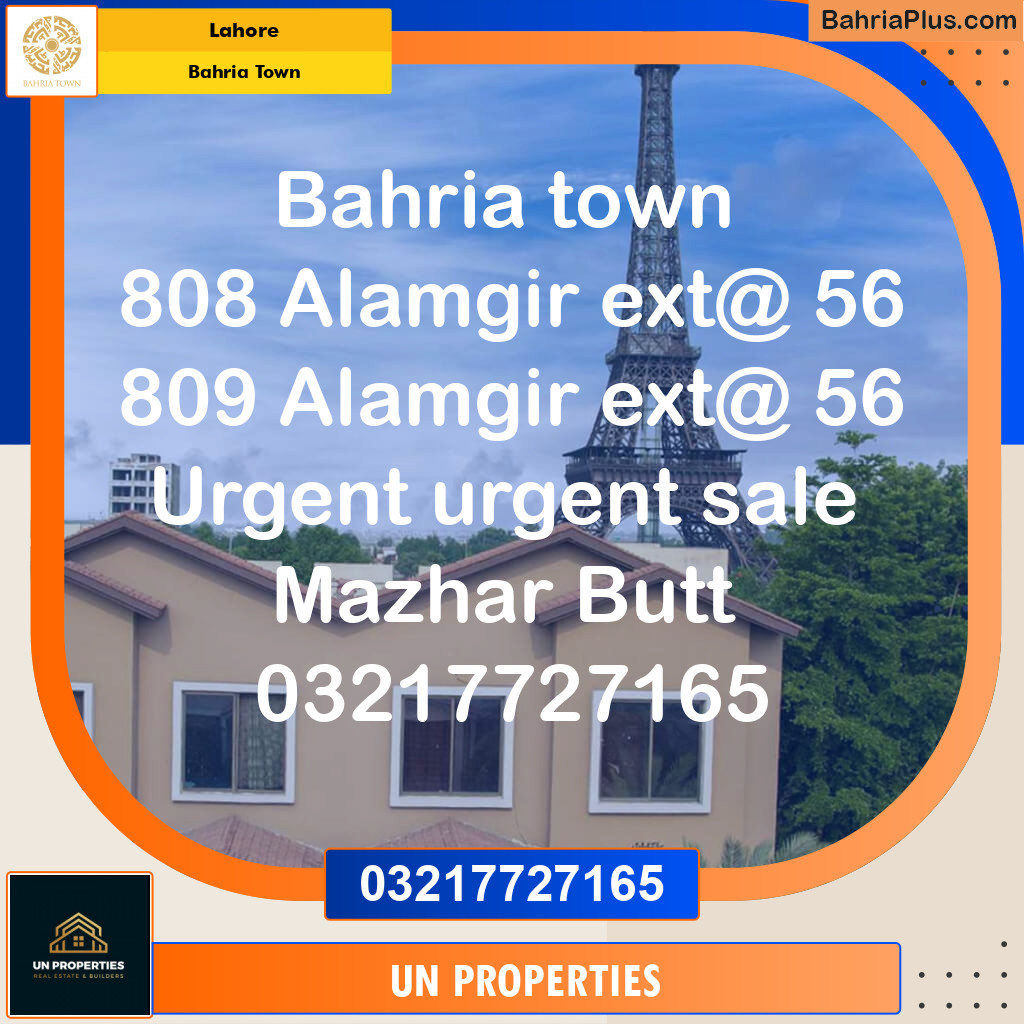 Residential Plot for Sale in Sector F - Alamgir Block -  Bahria Town, Lahore - (BP-121342)