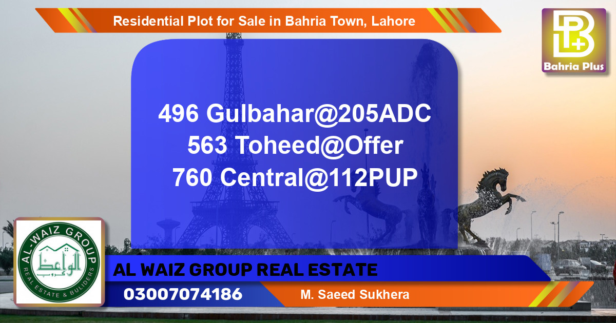 Residential Plot for Sale in Sector C - Gulbahar Block -  Bahria Town, Lahore - (BP-121371)