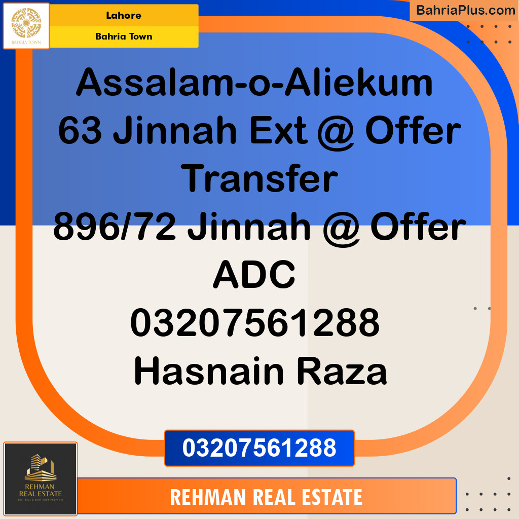 Residential Plot for Sale in Sector E - Jinnah Ext. Block -  Bahria Town, Lahore - (BP-121385)