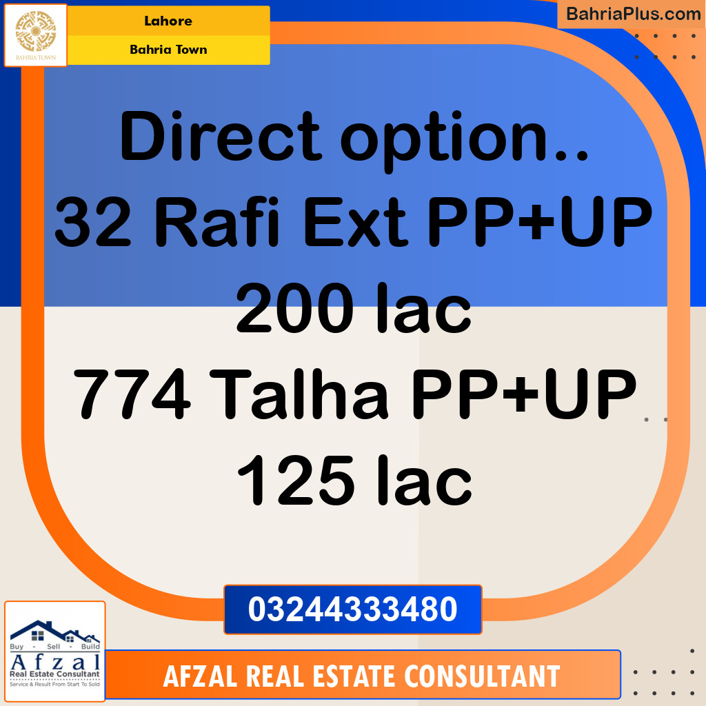 Residential Plot for Sale in Sector E - Rafi Ext. Block -  Bahria Town, Lahore - (BP-121387)