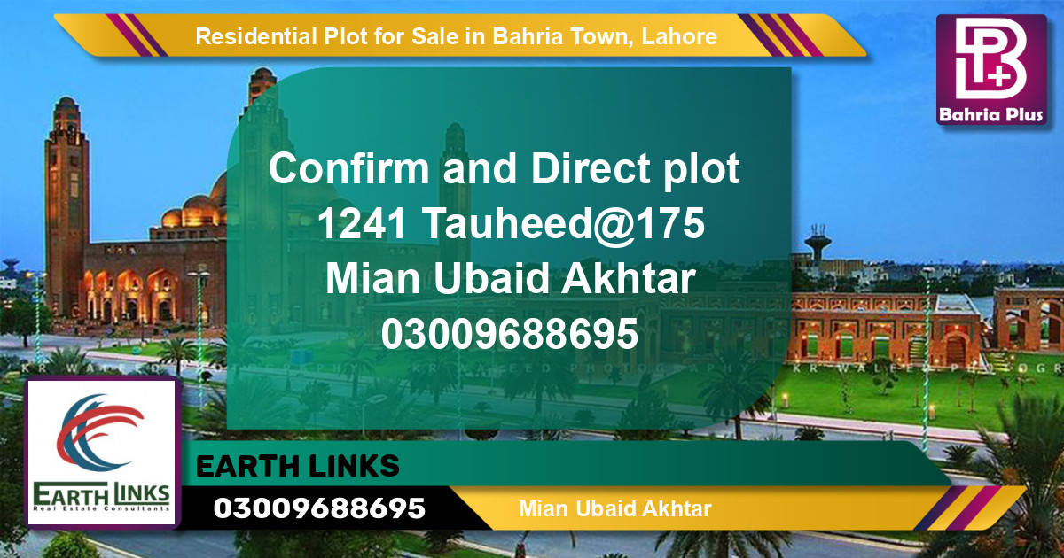 Residential Plot for Sale in Sector F - Tauheed Block -  Bahria Town, Lahore - (BP-121390)
