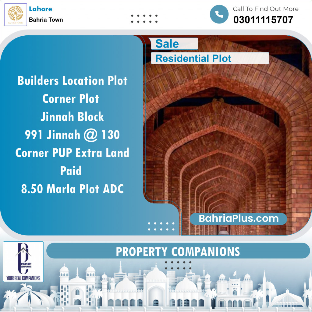 Residential Plot for Sale in Bahria Town, Lahore - (BP-121408)