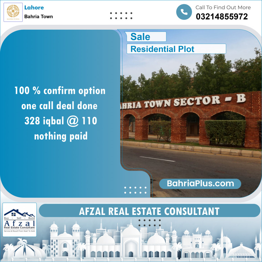 Residential Plot for Sale in Bahria Town, Lahore - (BP-121435)