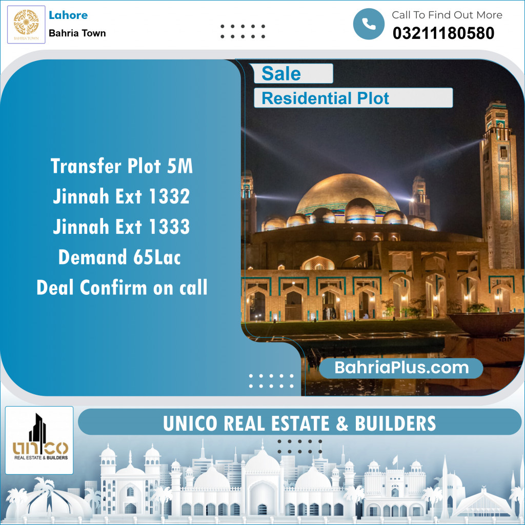 Residential Plot for Sale in Bahria Town, Lahore - (BP-121455)
