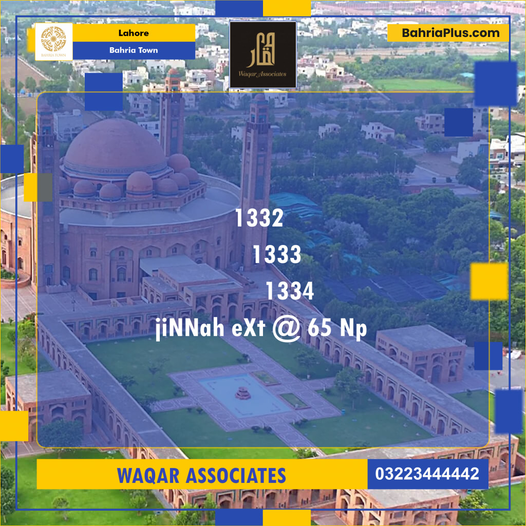 Residential Plot for Sale in Sector E - Jinnah Ext. Block -  Bahria Town, Lahore - (BP-121497)