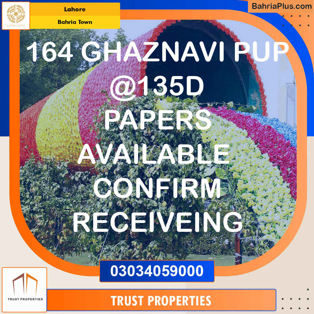 Residential Plot for Sale in Sector F - Ghaznavi Block -  Bahria Town, Lahore - (BP-121499)