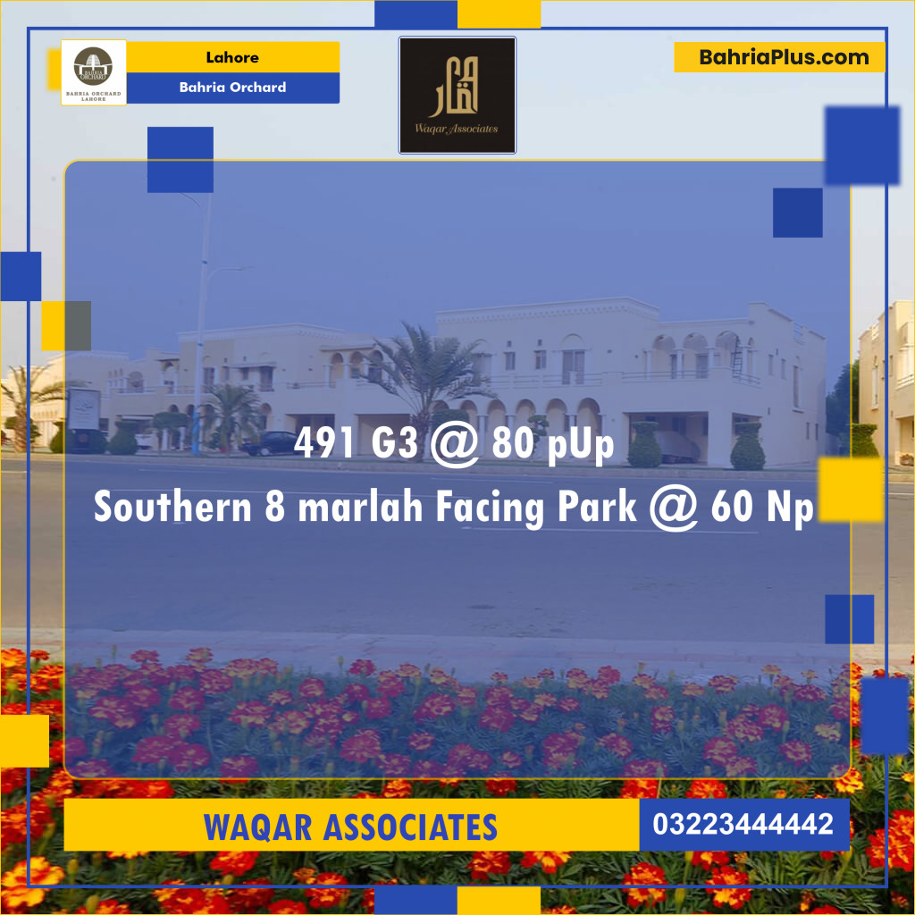 Residential Plot for Sale in Phase 4 - G3 Block -  Bahria Orchard, Lahore - (BP-121524)