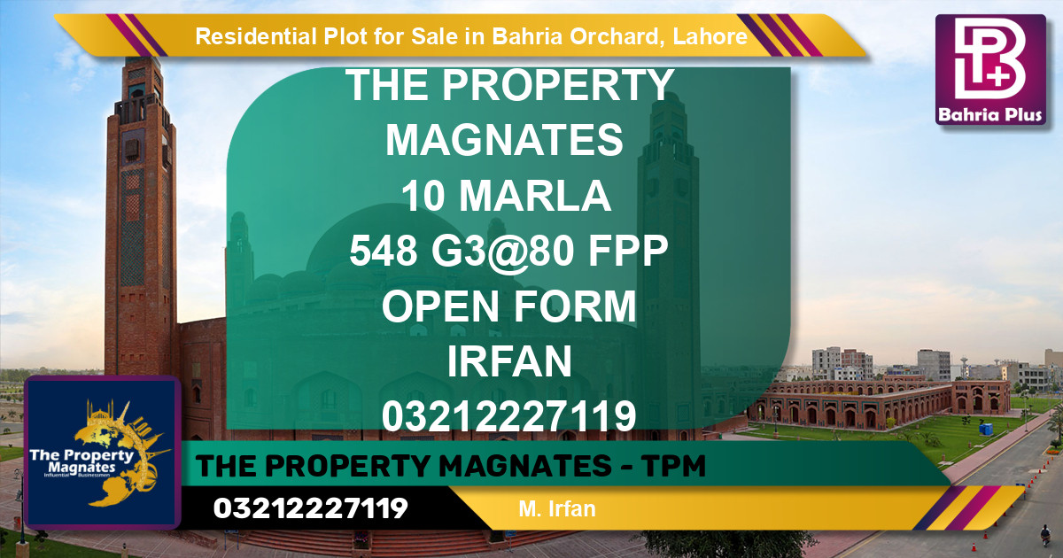 Residential Plot for Sale in Phase 4 - G3 Block -  Bahria Orchard, Lahore - (BP-121542)