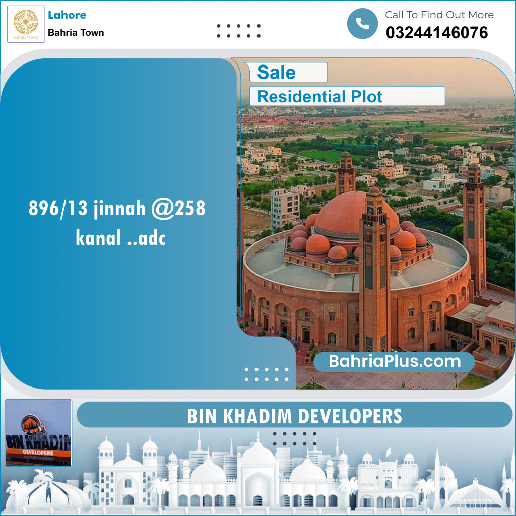 Residential Plot for Sale in Bahria Town, Lahore - (BP-121601)
