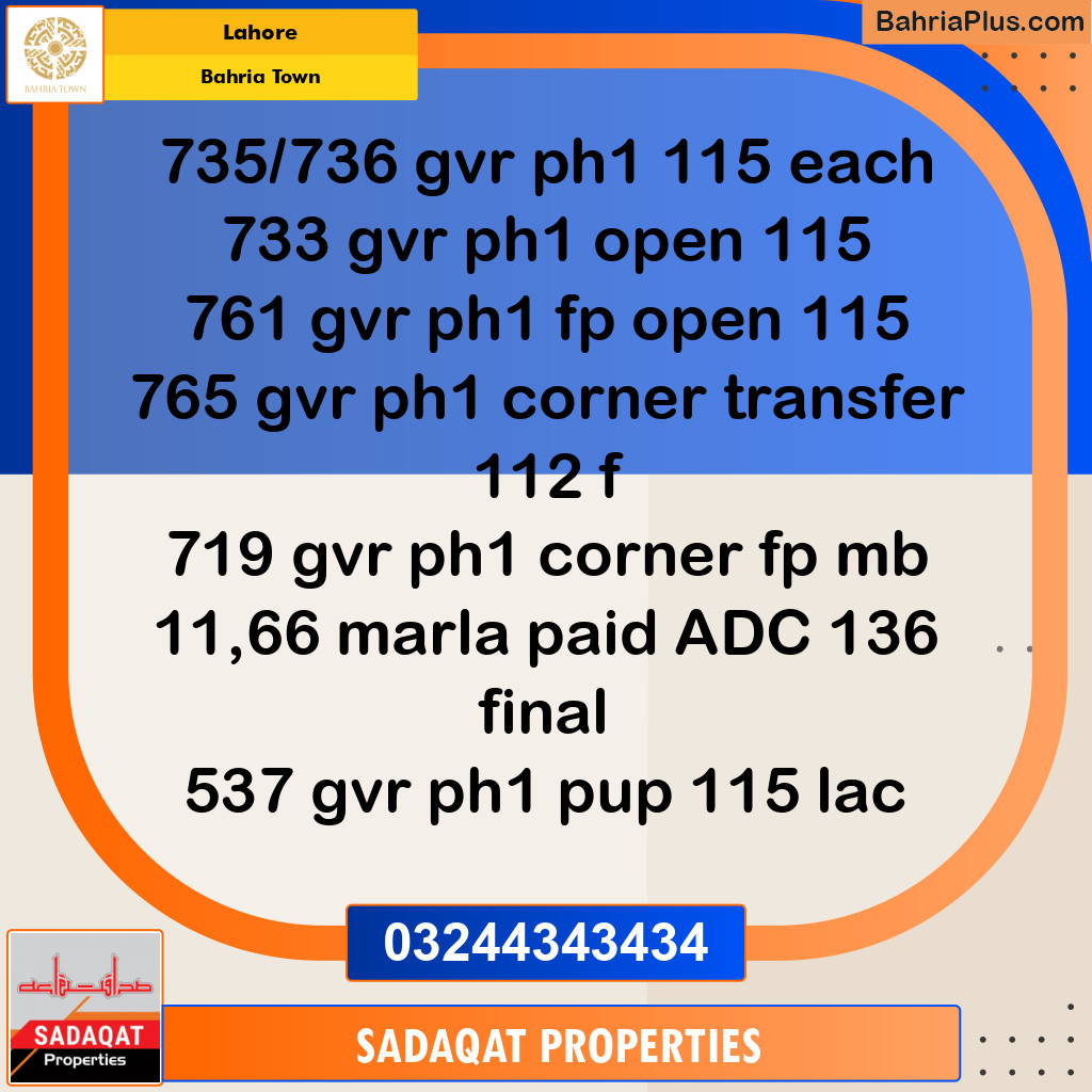 Residential Plot for Sale in Golf Phase 1 -  Bahria Town, Lahore - (BP-121623)