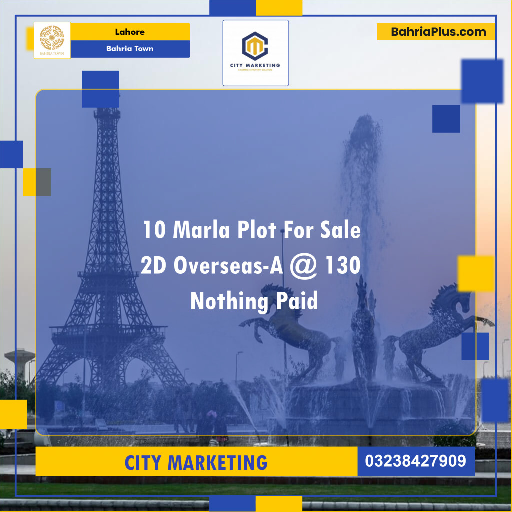 Residential Plot for Sale in Overseas A -  Bahria Town, Lahore - (BP-121635)