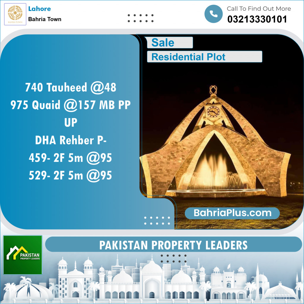 Residential Plot for Sale in Bahria Town, Lahore - (BP-121713)