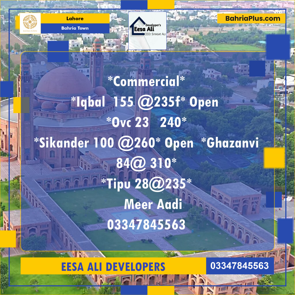 Commercial Plot for Sale in Bahria Town, Lahore - (BP-121761)