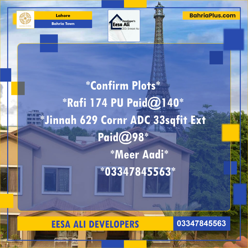 Residential Plot for Sale in Bahria Town, Lahore - (BP-121783)
