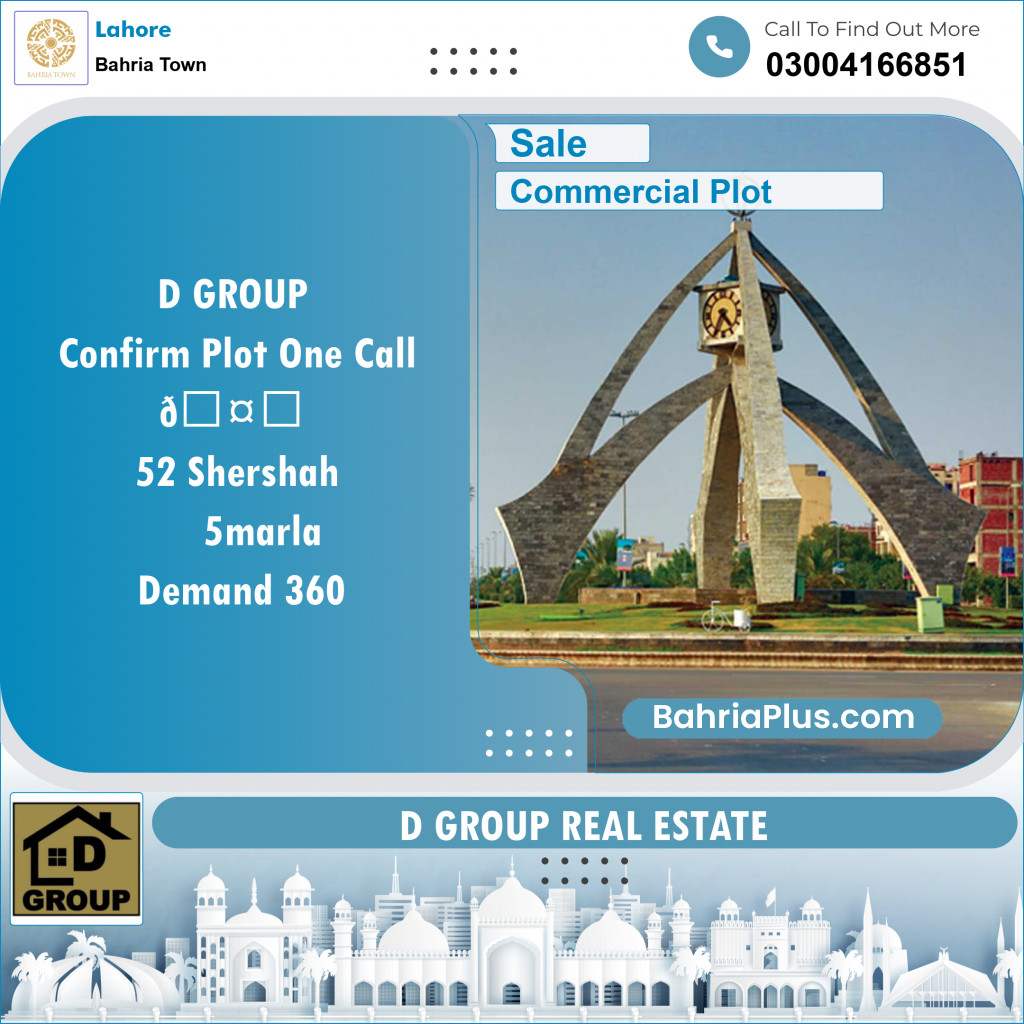 Commercial Plot for Sale in Bahria Town, Lahore - (BP-121820)