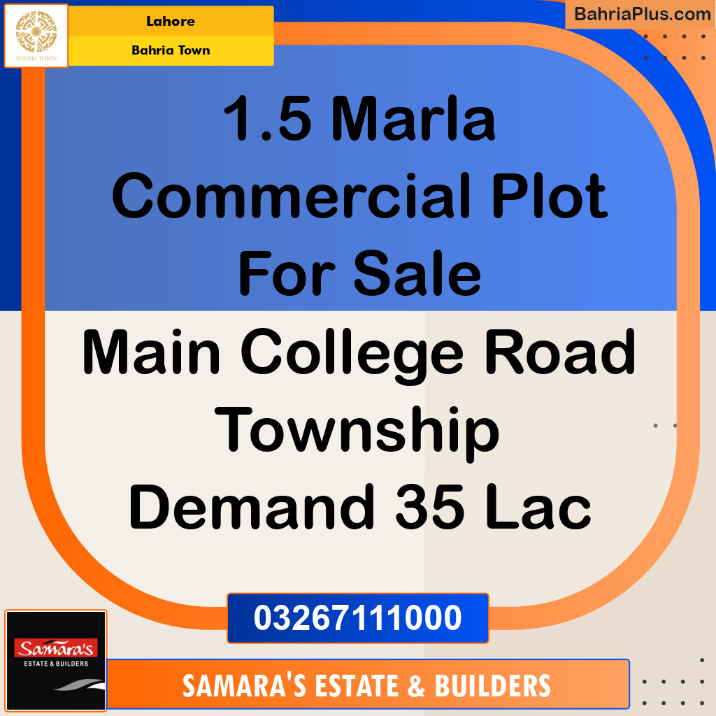Commercial Plot for Sale in Bahria Town, Lahore - (BP-121866)