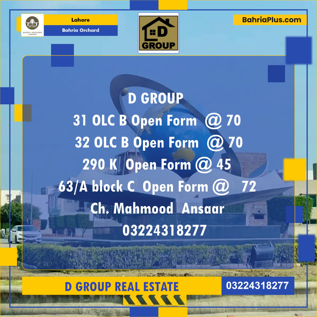 Residential Plot for Sale in OLC-B Block -  Bahria Orchard, Lahore - (BP-121881)