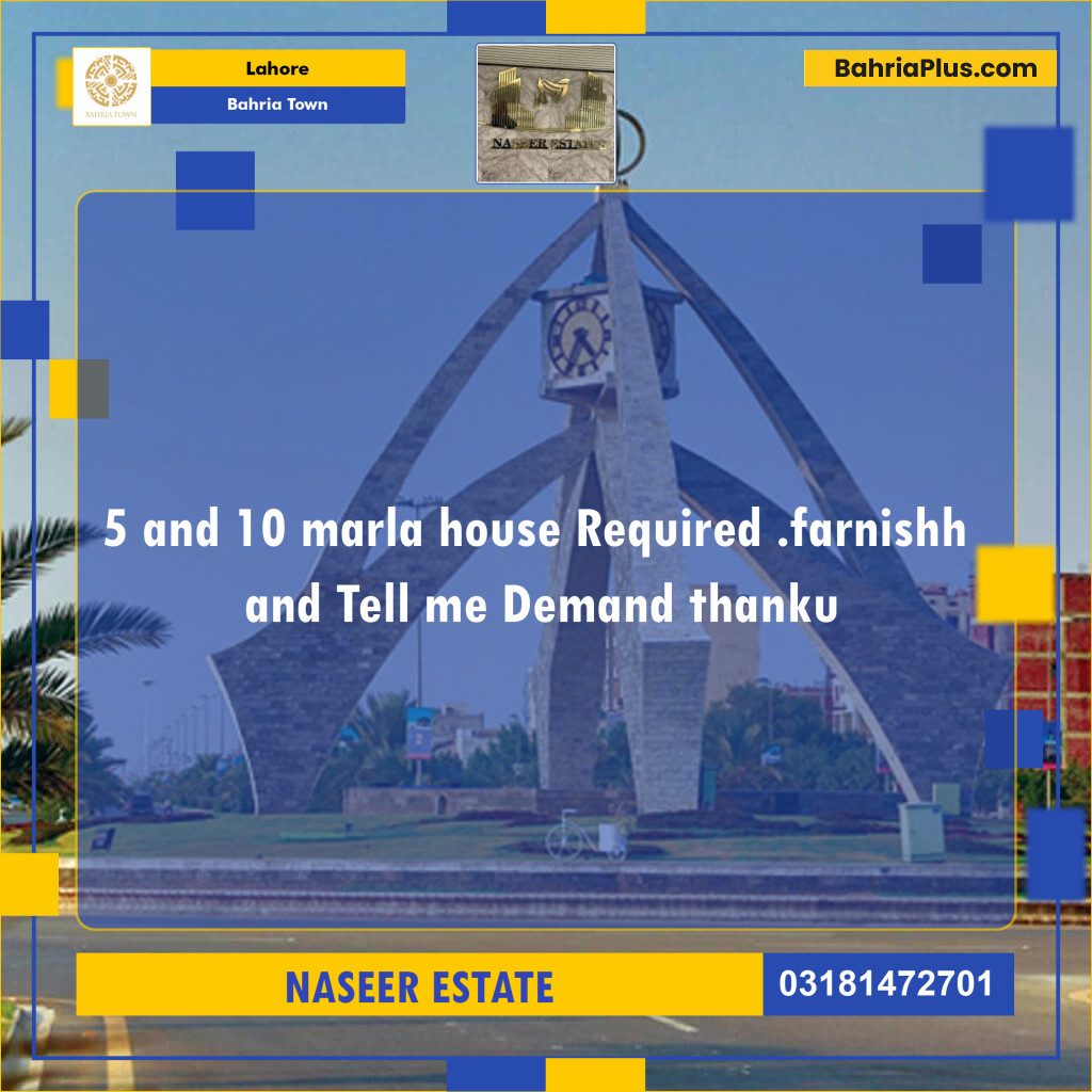 Residential House for Rent in Bahria Town, Lahore - (BP-121897)