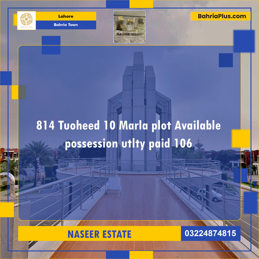 Residential Plot for Sale in Sector F - Tauheed Block -  Bahria Town, Lahore - (BP-121905)
