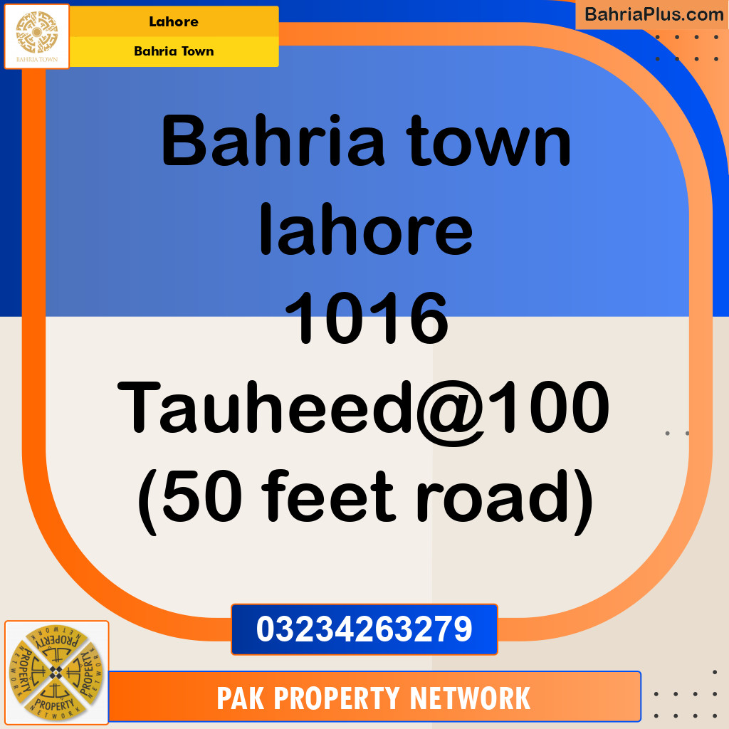 Residential Plot for Sale in Sector F - Tauheed Block -  Bahria Town, Lahore - (BP-121922)