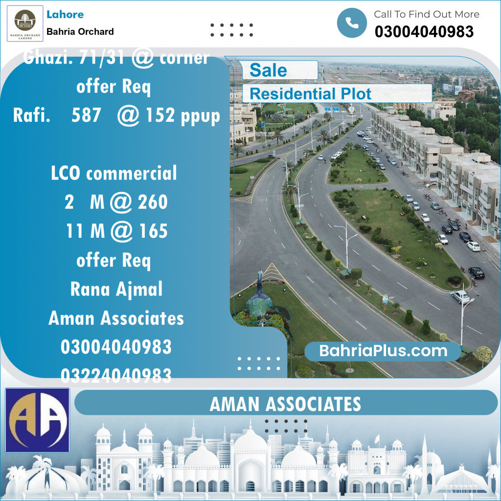 Residential Plot for Sale in Phase 2 - M Block -  Bahria Orchard, Lahore - (BP-121939)