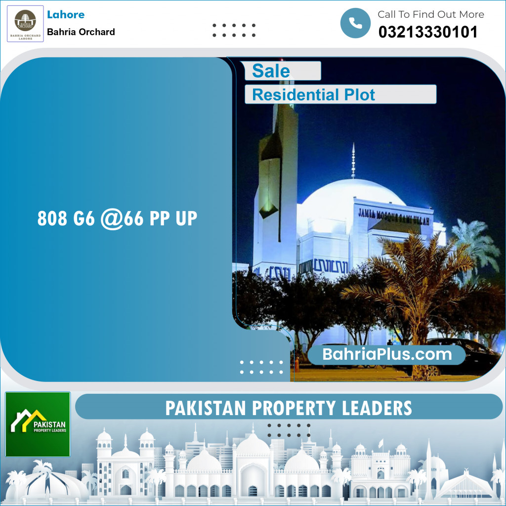 Residential Plot for Sale in Phase 4 - G6 Block -  Bahria Orchard, Lahore - (BP-121943)