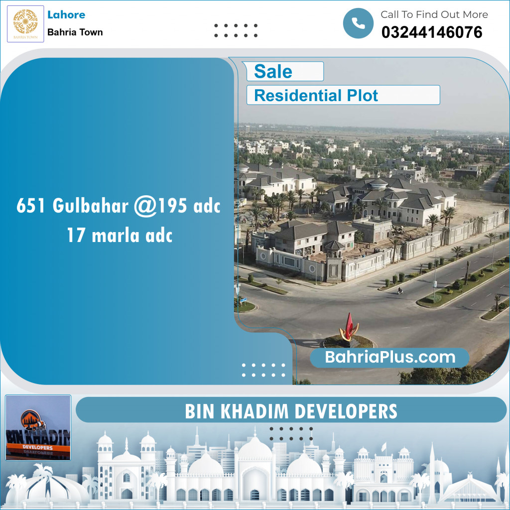 Residential Plot for Sale in Sector C - Gulbahar Block -  Bahria Town, Lahore - (BP-121961)