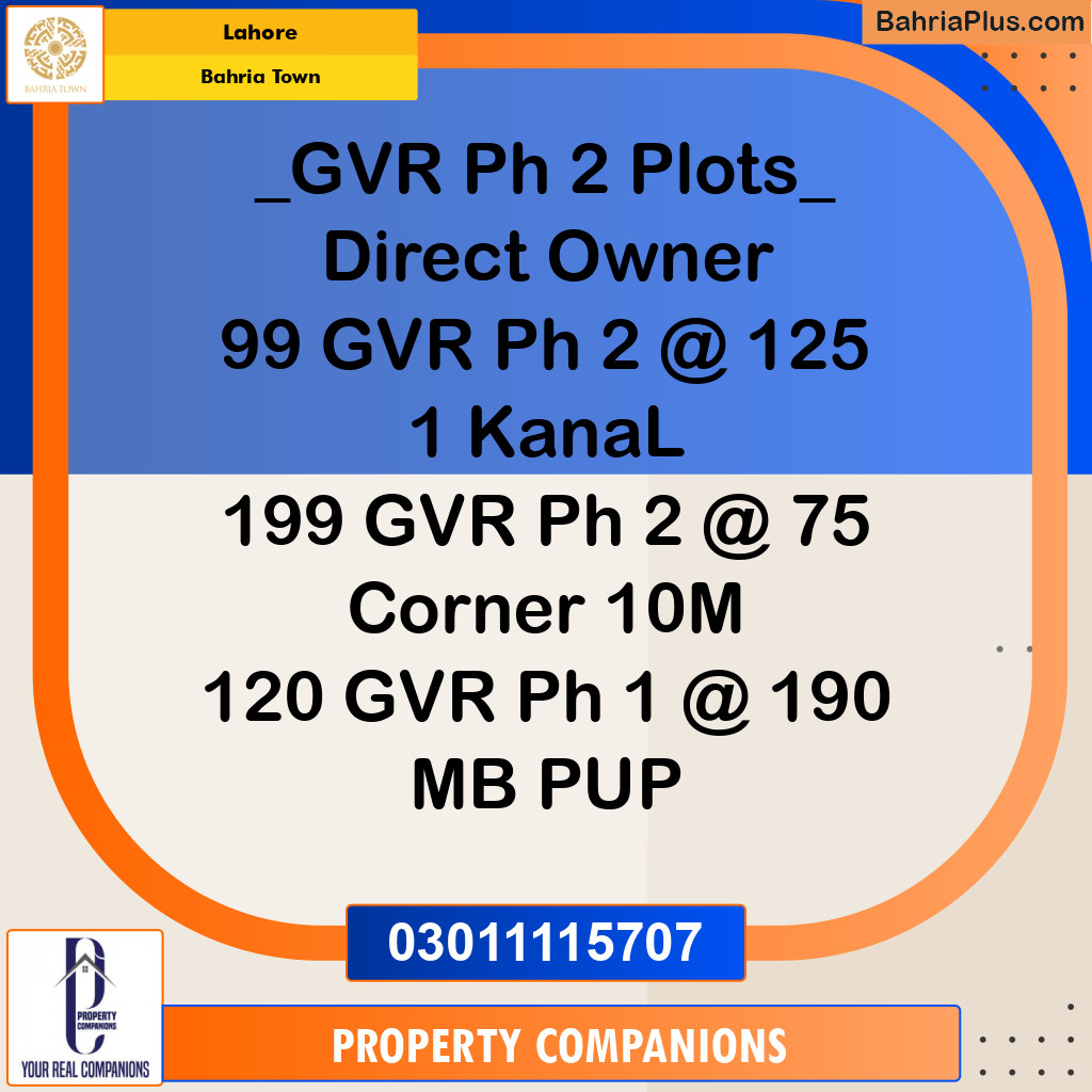 Residential Plot for Sale in Golf Phase 2 -  Bahria Town, Lahore - (BP-121966)
