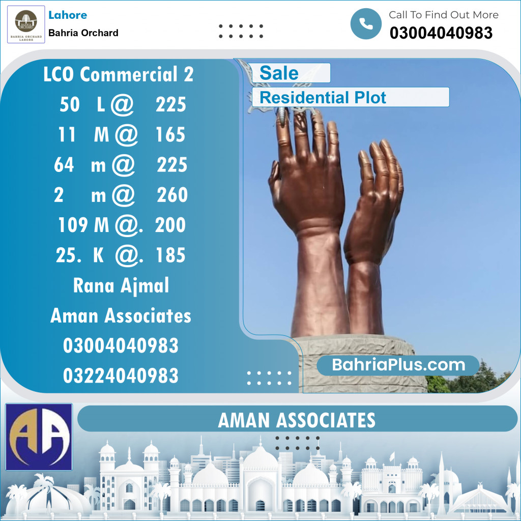 Residential Plot for Sale in Bahria Orchard, Lahore - (BP-122001)