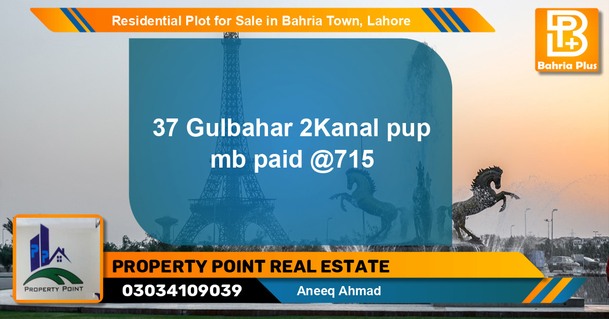 Residential Plot for Sale in Sector C - Gulbahar Block -  Bahria Town, Lahore - (BP-122139)