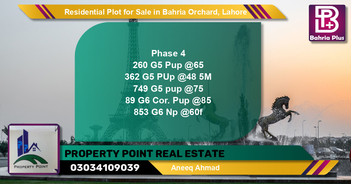Residential Plot for Sale in Phase 4 - G5 Block -  Bahria Orchard, Lahore - (BP-122144)