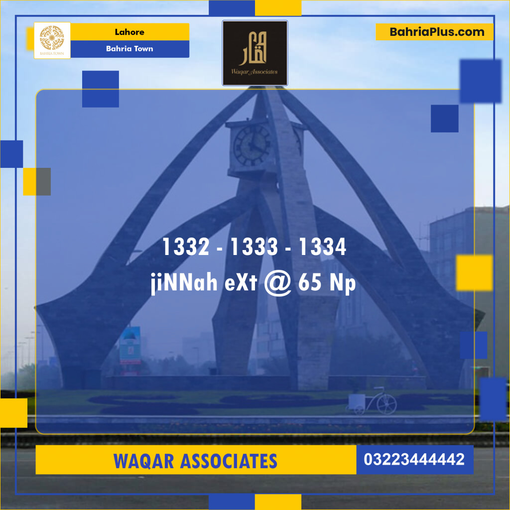 Residential Plot for Sale in Sector E - Jinnah Ext. Block -  Bahria Town, Lahore - (BP-122221)