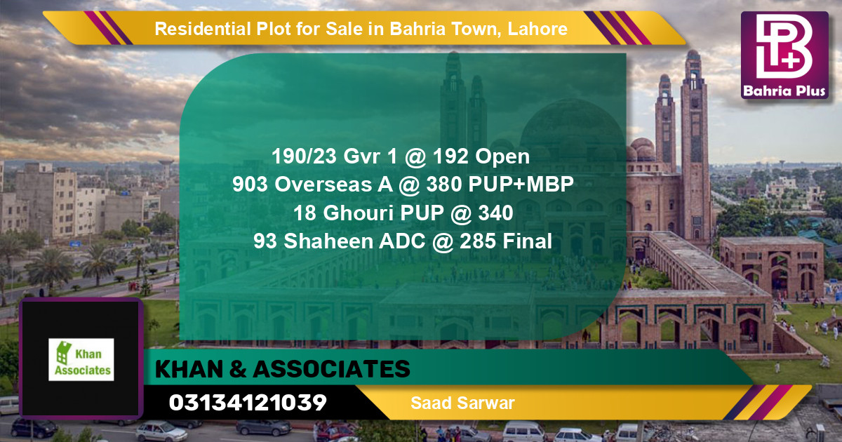 Residential Plot for Sale in Golf Phase 1 -  Bahria Town, Lahore - (BP-122244)