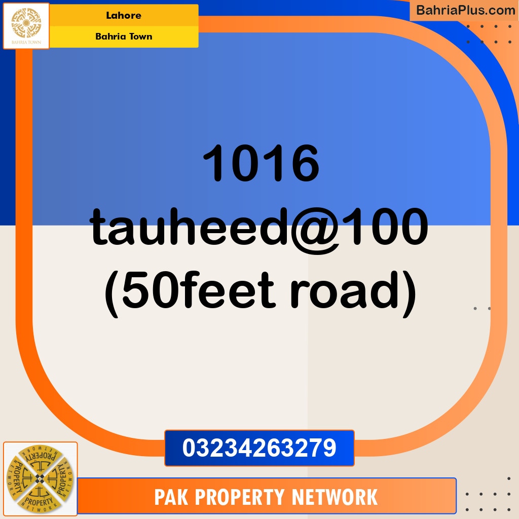 Residential Plot for Sale in Sector F - Tauheed Block -  Bahria Town, Lahore - (BP-122255)