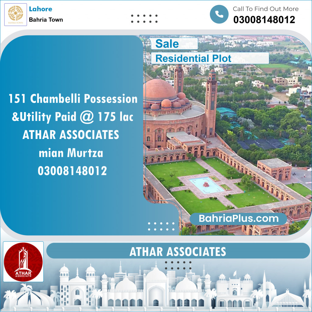 Residential Plot for Sale in Sector C - Chambeli Block -  Bahria Town, Lahore - (BP-122293)