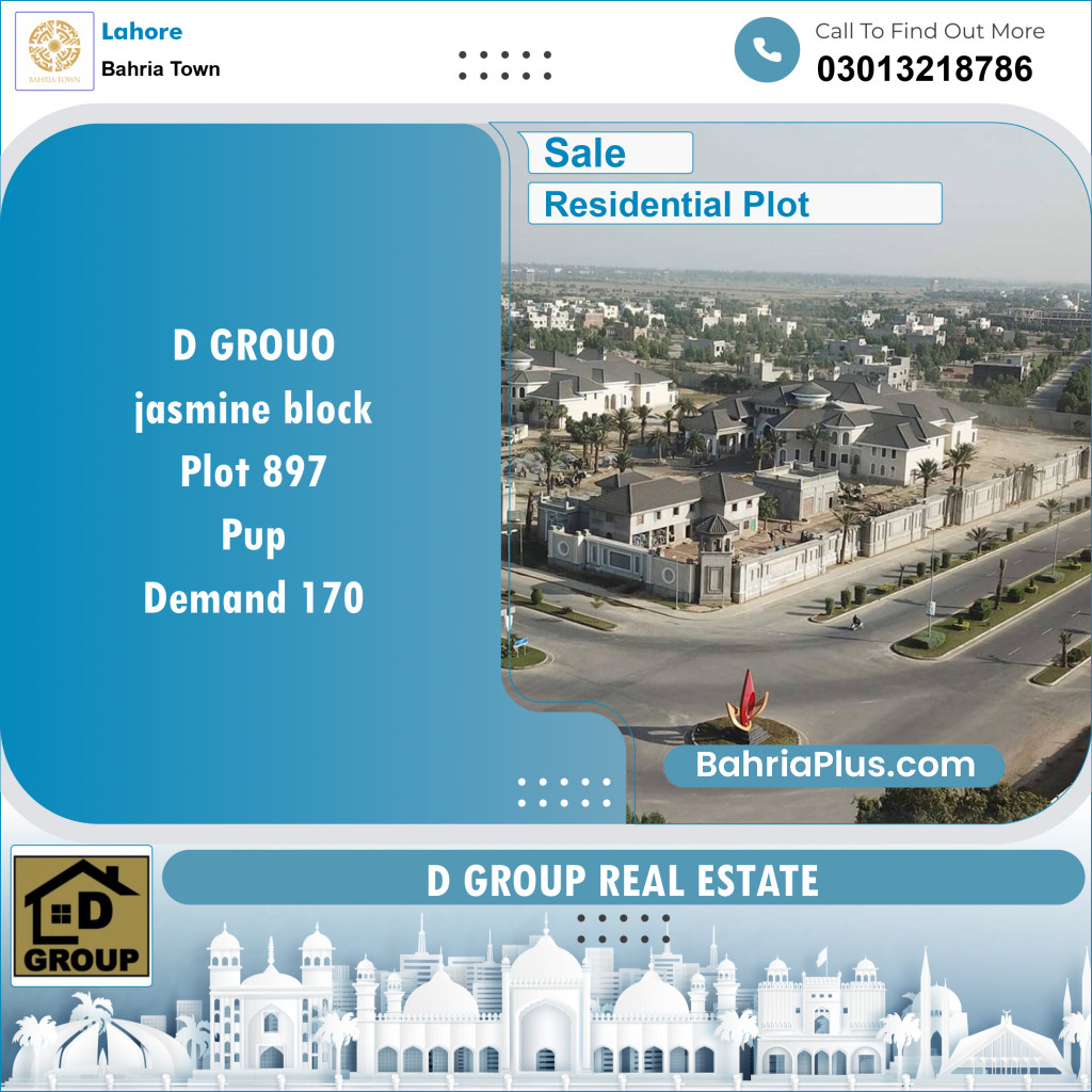 Residential Plot for Sale in Sector C - Jasmine Block -  Bahria Town, Lahore - (BP-122312)