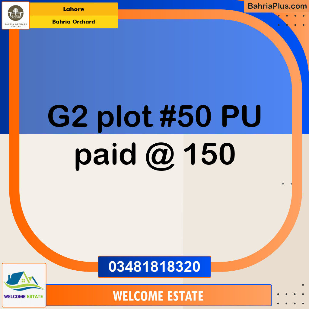 Residential Plot for Sale in Phase 4 - G2 Block -  Bahria Orchard, Lahore - (BP-122320)