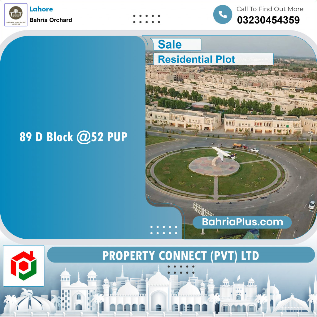 Residential Plot for Sale in Phase 2 - D Block -  Bahria Orchard, Lahore - (BP-122379)