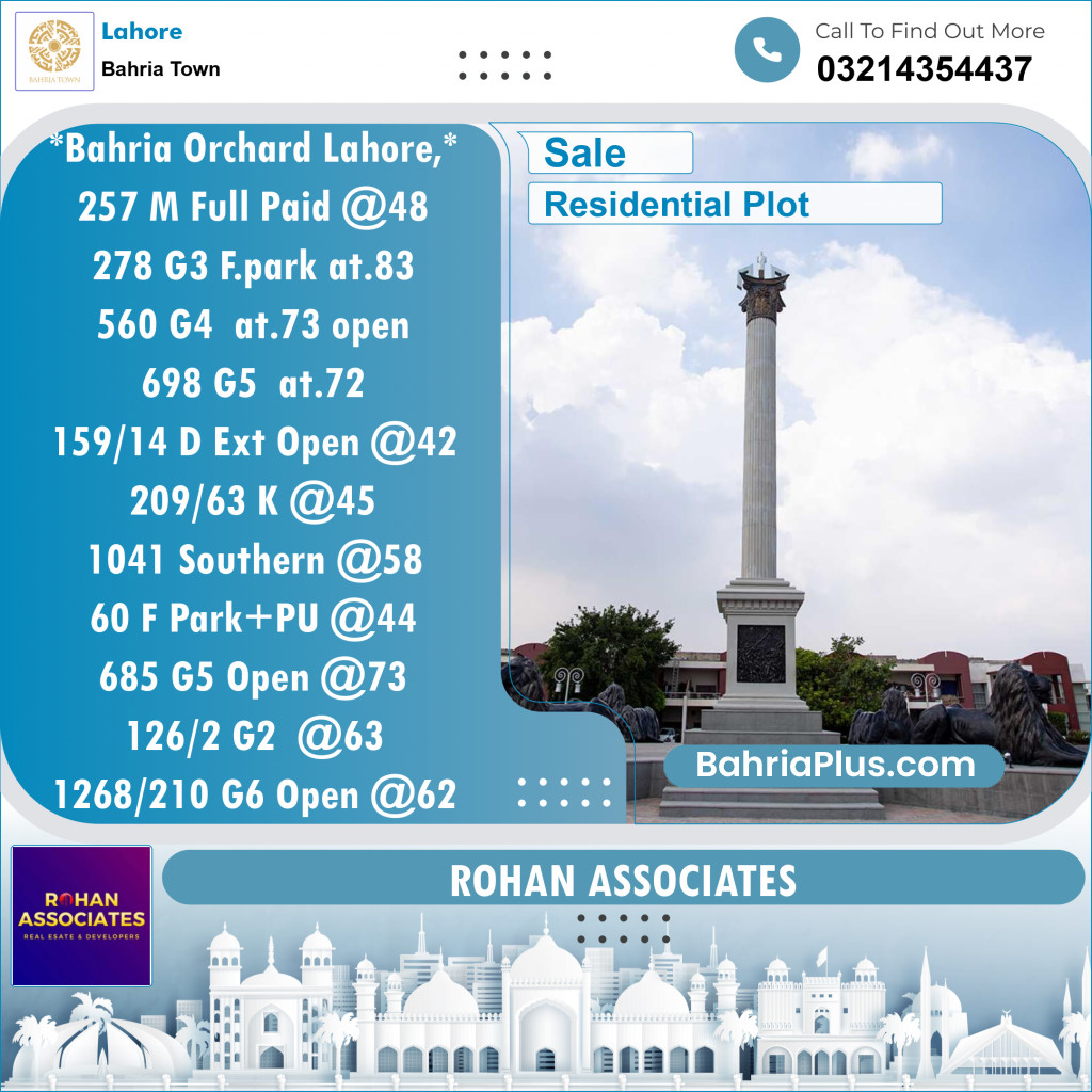 Residential Plot for Sale in Bahria Town, Lahore - (BP-122385)