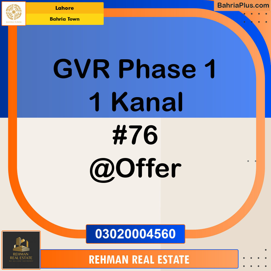 Residential Plot for Sale in Golf Phase 1 -  Bahria Town, Lahore - (BP-122407)